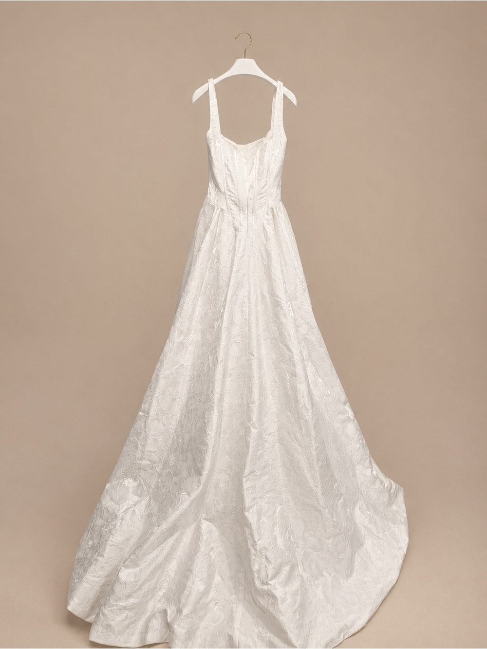 Azazie White Textured A-Line Wedding Dress